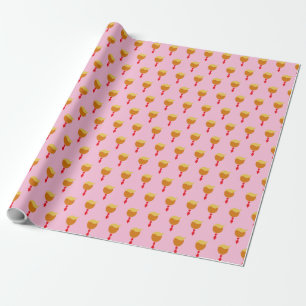 Trump Hair-Red Tie Emoji -pink Wrapping Paper
