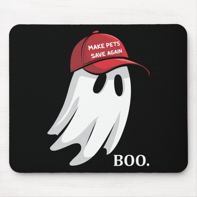 Trump Halloween Ghost Boo Make Pets Save Again Bir Mouse Pad (Front)