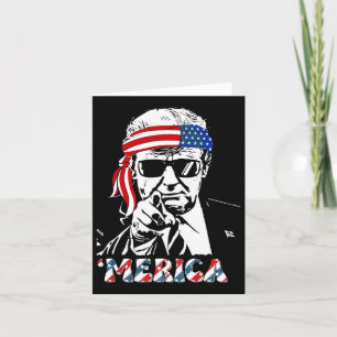 Trump Happy 4th Of July Trump American Flag 1 Card
