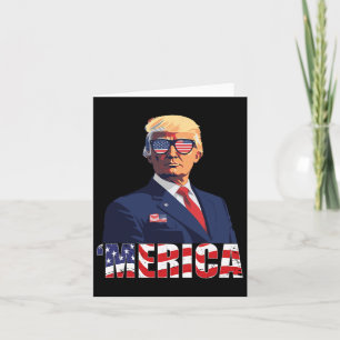Trump Happy 4th Of July Trump American Flag 1 Card