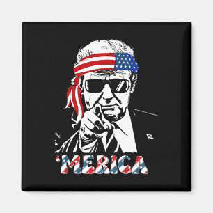 Trump Happy 4th Of July Trump American Flag 1  Magnet