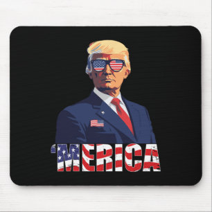 Trump Happy 4th Of July Trump American Flag 1 Mouse Pad