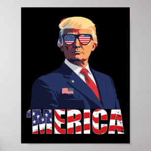 Trump Happy 4th Of July Trump American Flag 1  Poster