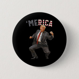 Trump Happy 4th Of July Trump American Flag Gifts 6 Cm Round Badge