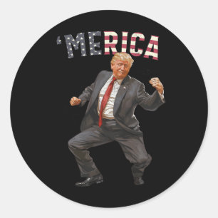 Trump Happy 4th Of July Trump American Flag Gifts  Classic Round Sticker