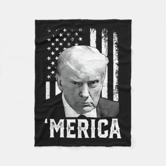 Trump Happy 4th Of July Trump American Flag Gifts Fleece Blanket