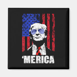 Trump Happy 4th Of July Trump American Flag Gifts Magnet