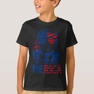 Trump Happy 4th Of July Trump American Flag  T-Shirt