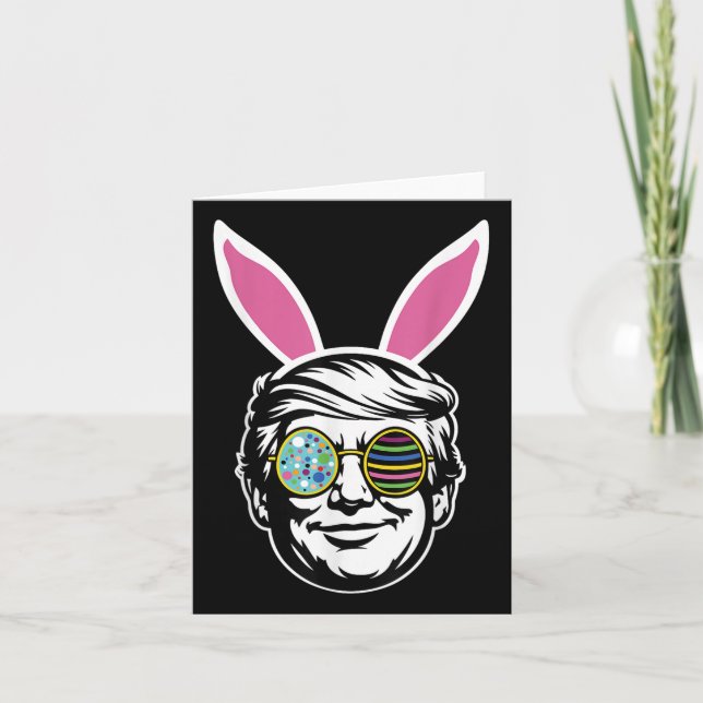 Trump Happy Easter Bunny Egg Hunt Spring Funny Hop Card (Front)