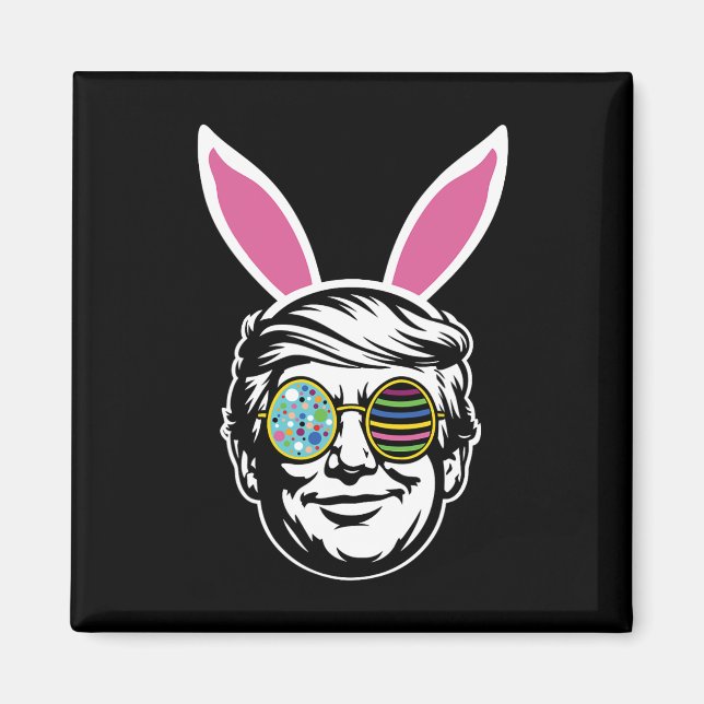 Trump Happy Easter Bunny Egg Hunt Spring Funny Hop Magnet (Front)
