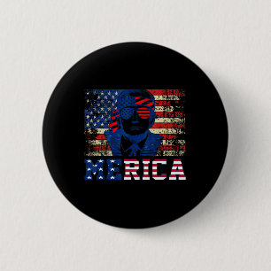 Trump Happy Fourth 4th Of July Trump American Flag 6 Cm Round Badge