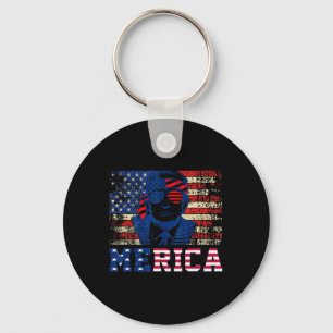 Trump Happy Fourth 4th Of July Trump American Flag Key Ring
