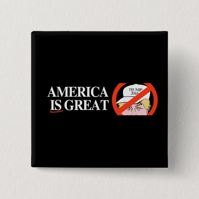 Trump Hat - America IS great - - .png 15 Cm Square Badge (Front)