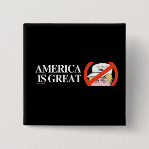 Trump Hat - America IS great - - .png 15 Cm Square Badge