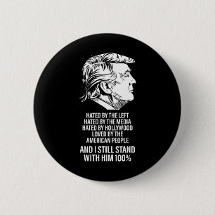 Trump Hated By The Left Hated By The Media  6 Cm Round Badge