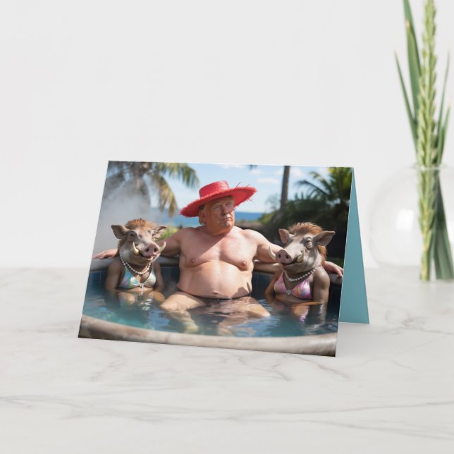 Trump Hot Tub Greeting Card (Front)
