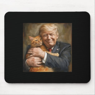 Trump Hugging An Orange Cat 2024  Mouse Pad