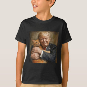 Trump Hugging An Orange Cat 2024  T-Shirt