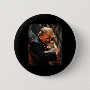 Trump Hugging An Orange Cat 2025 Make Cats Safe Ag 6 Cm Round Badge