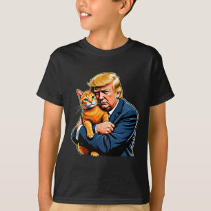 Trump Hugging Orange Cat Funny 2025 Election Meme T-Shirt