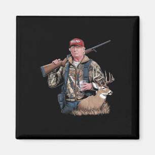 Trump Hunting Deer (front And Back) Make Hunting G Magnet