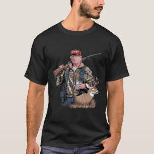 Trump Hunting Deer (front And Back) Make Hunting G T-Shirt