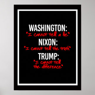 TRUMP - I cannot tell the difference in truth and Poster