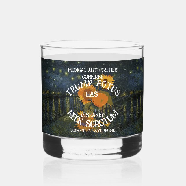 Trump I Pissed JD Vance's Shampoo Bottle Hegseth  Whiskey Glass (Front)