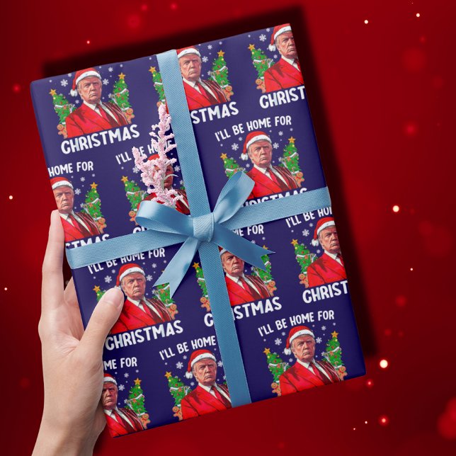 Trump I'll Be Home For Christmas  Wrapping Paper (Creator Uploaded)