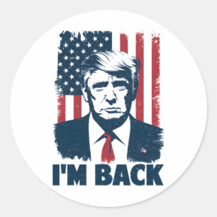 Trump I'm Ck President 47th Usa Flag 2024 Support  Classic Round Sticker