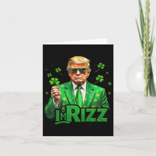 Trump I'm Rizz St Patricks Day Lucky Shamrock Irel Card