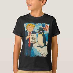 Trump Imposes Tariff Penguin Anime Politics Meme D T-Shirt