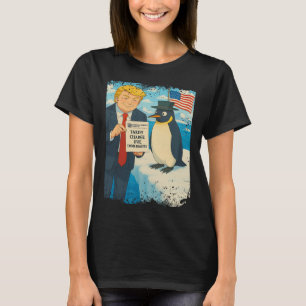 Trump Imposes Tariff Penguin Anime Politics Meme D T-Shirt