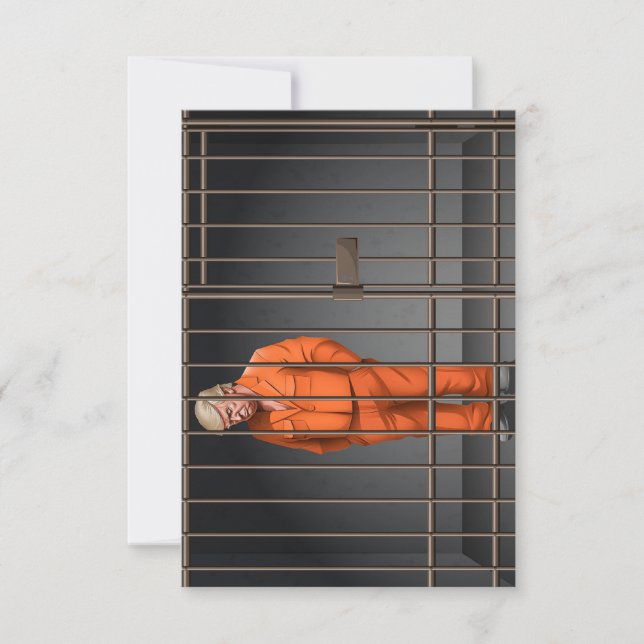 Trump in Jail 3.5" x 5" Flat Thank You Card  (Front)