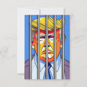 Trump in Jail 3.5" x 5" Flat Thank You Card 