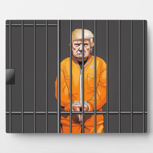 Trump in Jail 8x10 With Easel Plaque