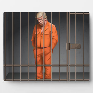 Trump in Jail 8x10 With Easel Plaque