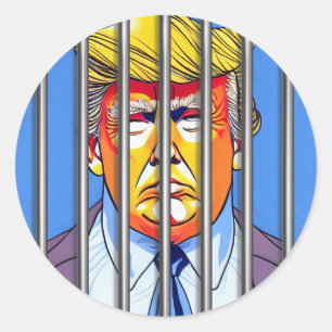 Trump in Jail Classic Round Sticker 