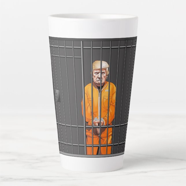 Trump in Jail Latte Mug  (Front)