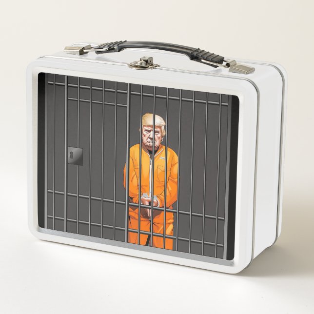 Trump in Jail White Lunchbox  (Front)