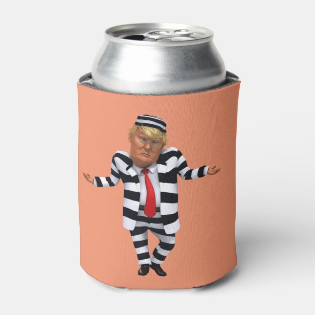 Trump in Prison Wear Can Cooler (Can Front)