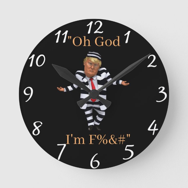 Trump in Prison Wear Clock (Front)