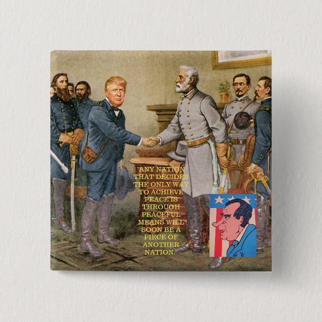 Trump in the Courthouse 15 Cm Square Badge (Front)