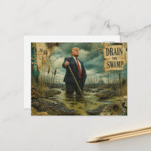 Trump in the Swamp Collage Postcard