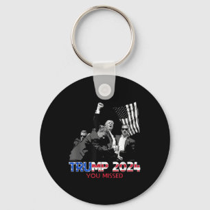 Trump Ination Bloody Ear Butler Trump Xou Missed  Key Ring