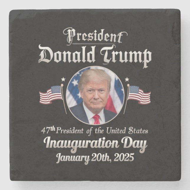 Trump Inauguration Day 2025 47th USA President Stone Coaster (Front)