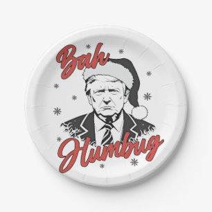 Trump Inauguration Day Christmas Santa bah humbug Paper Plate