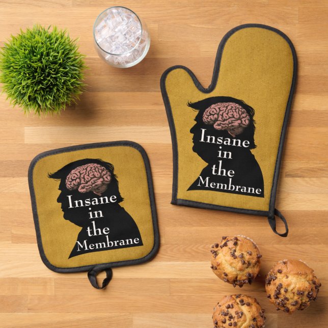 Trump/Insane Oven Mitt & Pot Holder Set (Top Down)