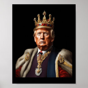 Trump Is King Long Live The King American Flag Pat Poster