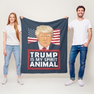 Trump is My Spirit Animal Funny Fleece Blanket